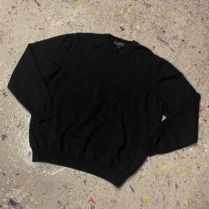 Brooks Brothers Black Merino Wool Crewneck Sweater Size L